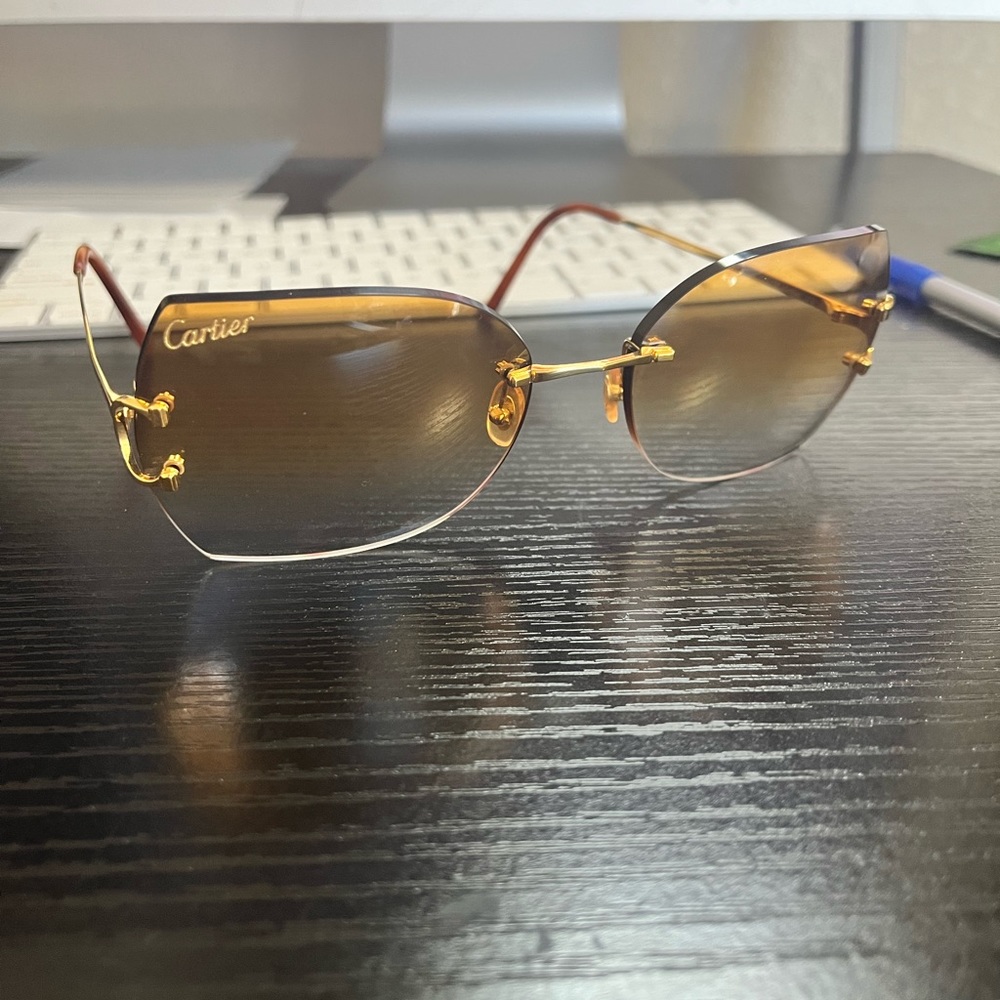 Authentic Cartier sunglasses only worn once . Comes with a case and Cartier box